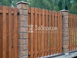 Деревянный забор Шахматка