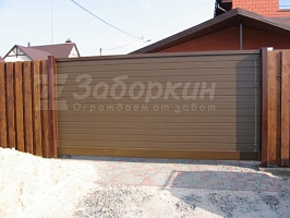 Откатные ворота из сэндвич панелей