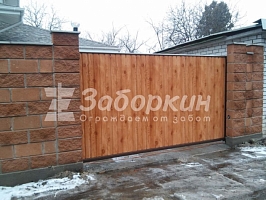 Деревянные откатные ворота