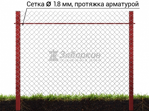 Забор из сетки рабицы Стандарт
