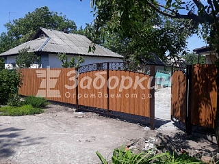 Откатные ворота с калиткой 5м